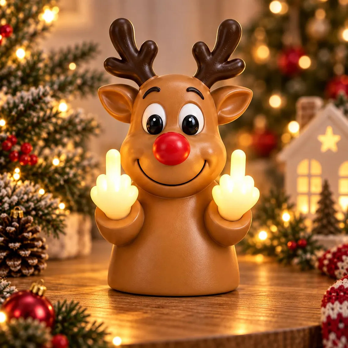 Savage Light-Up Christmas Decoration – Glowing Middle Fingers