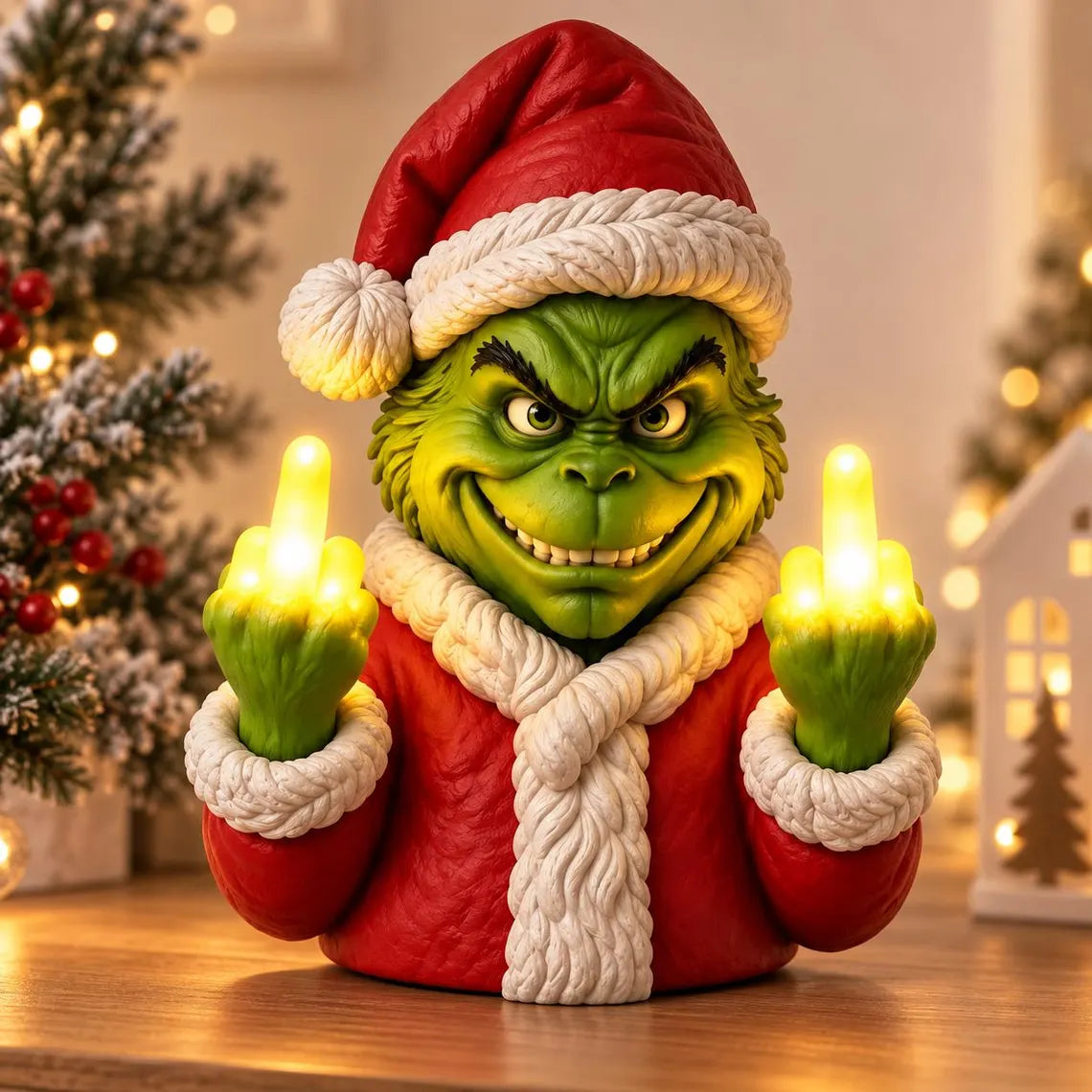 Savage Light-Up Christmas Decoration – Glowing Middle Fingers